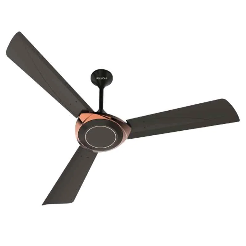 Polycab Superb Neo 52W 380rpm 4 Star 3 Blade Bronze Gold Ceiling Fan, Sweep: 1200 mm, FCEECST003M