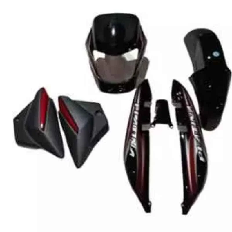 Ultra Black & Red Full Body Kit for Bajaj Platina U50, ULT-AEI7OD