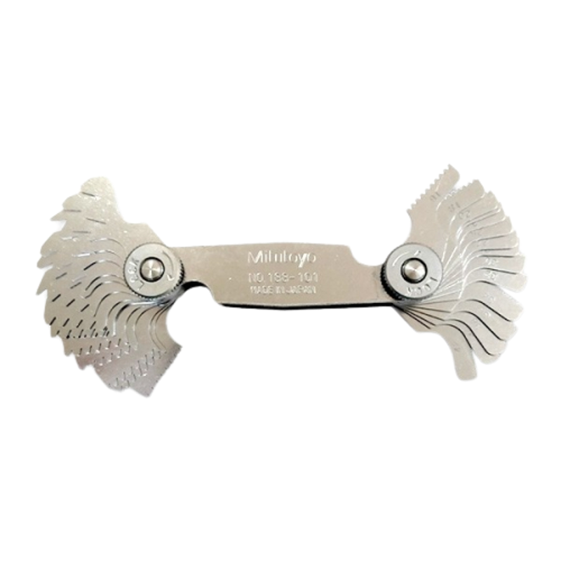 Mitutoyo 4-42 TPI 30 Leaves Whitworth Screw Thread Pitch Gauge, 188-101