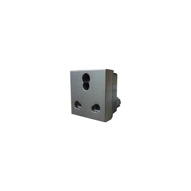 Legrand Arteor 13A 3 Pin 2P+E BS Indian Standard Square Magnesium Socket, 5736 72