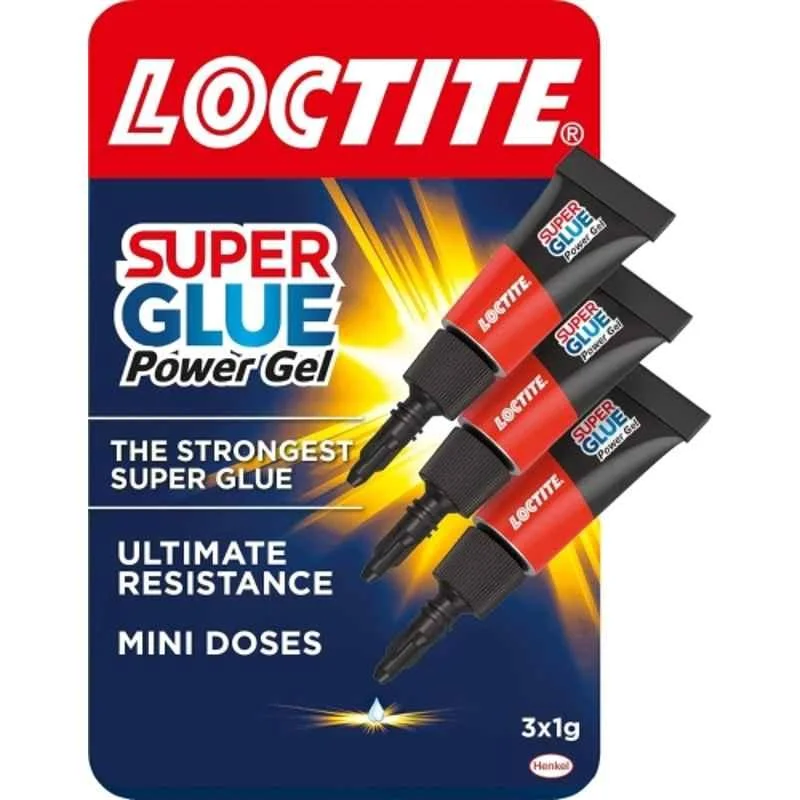 Loctite 3 Pcs 1g Mini Trio Super Glue Power Gel Set for Repairs