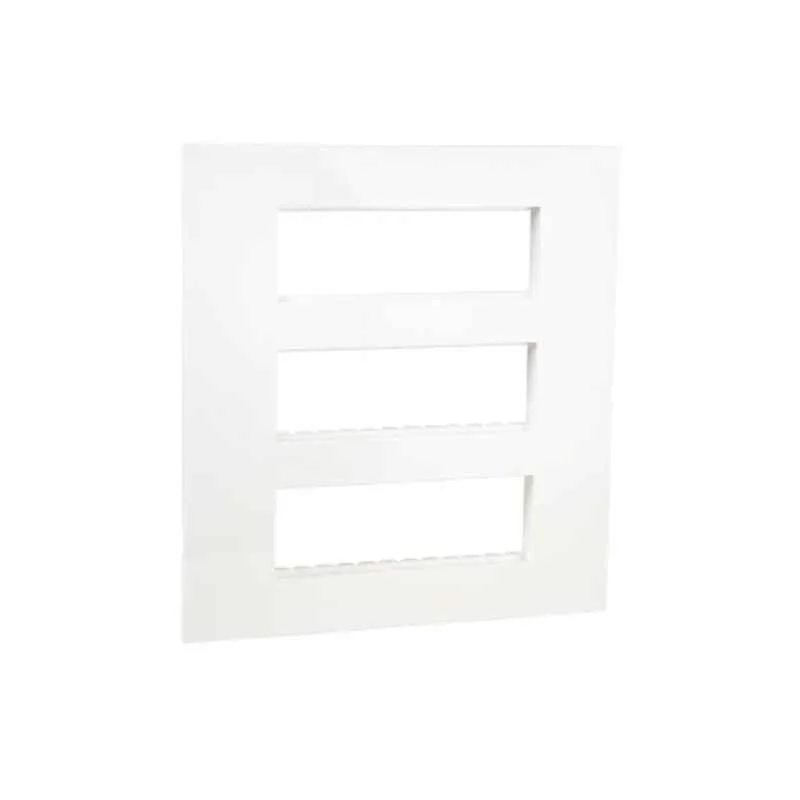 Legrand Lyncus 18 Module Polycarbonate Glossy Classic White Plate with Support Frame, 677518