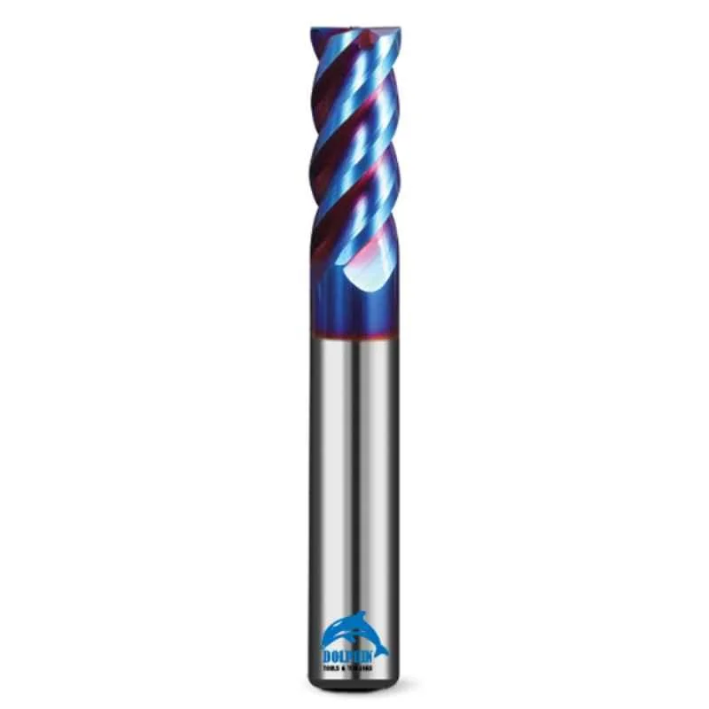 Dolphin 14x100mm 14mm 65 HRC 4 Flute Flat Solid Carbide End Mill