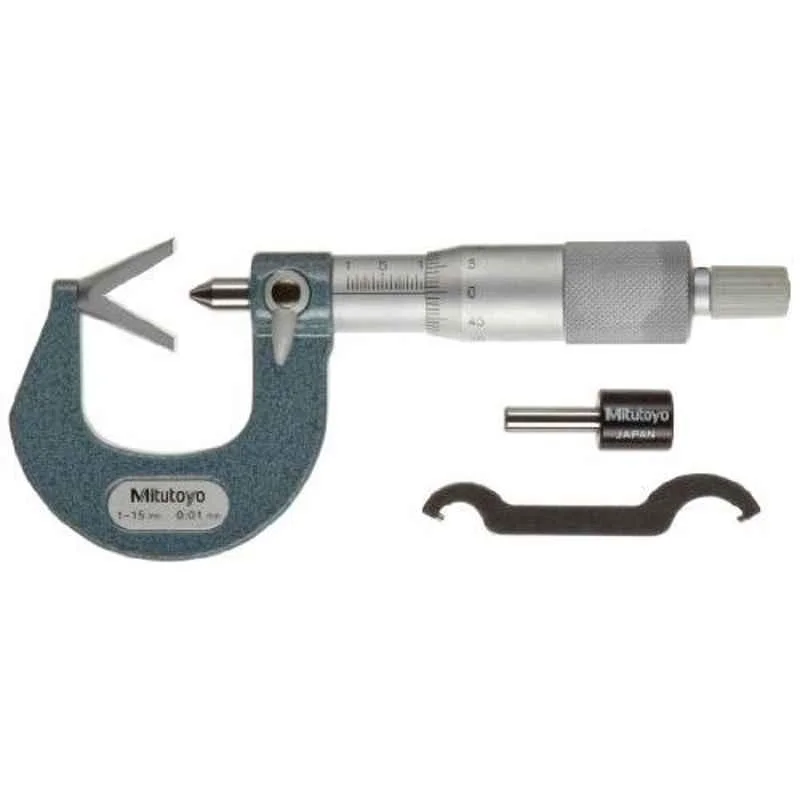 Mitutoyo 25-40mm Ratchet Stop V-Anvil Micrometer for 3 Flutes Cutting Head, 114-103
