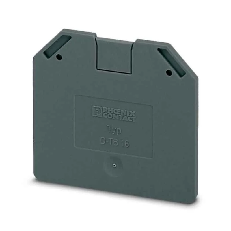 Phoenix Contact D-TB 4/10 E Polyamide Dark Gray End Cover, 3246104