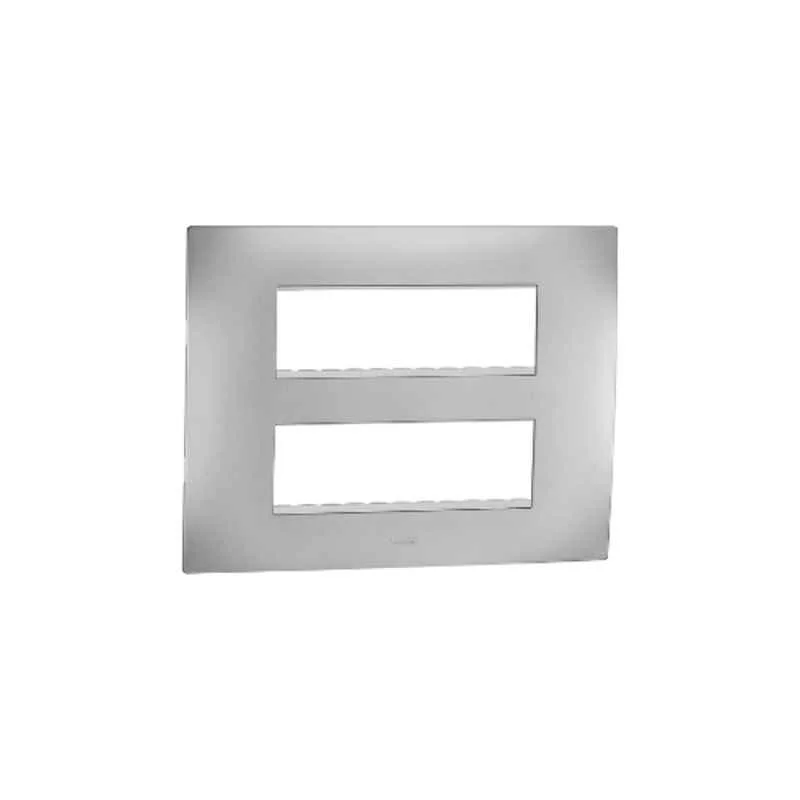 Legrand Lyncus 12 Module Polycarbonate Matt Champagne Plate with Support Frame, 677592