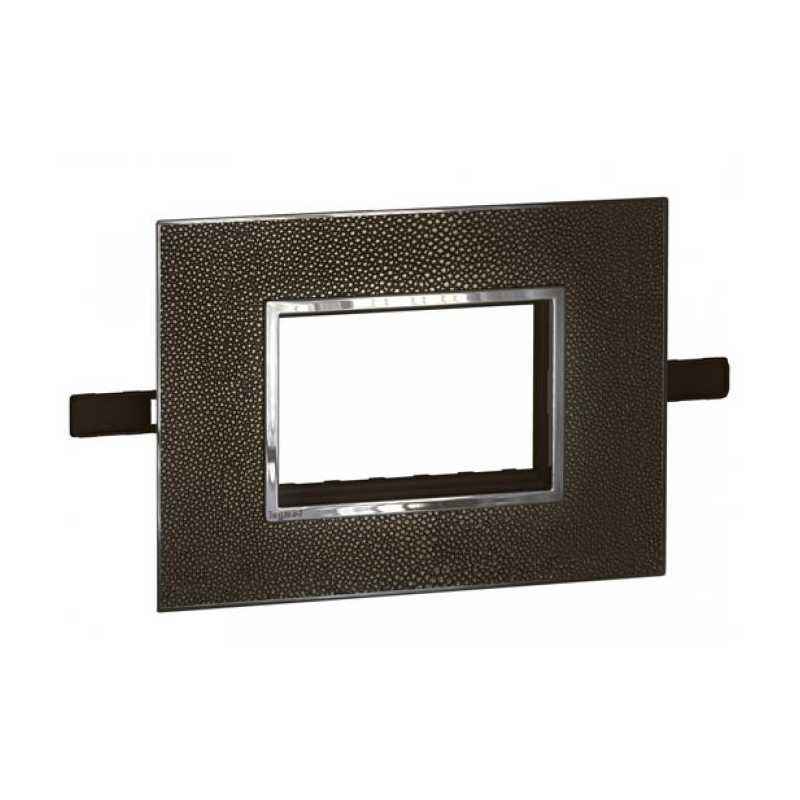 Legrand Arteor 1 Module Mirror Finish Black Square Cover Plate With Frame, 5757 03