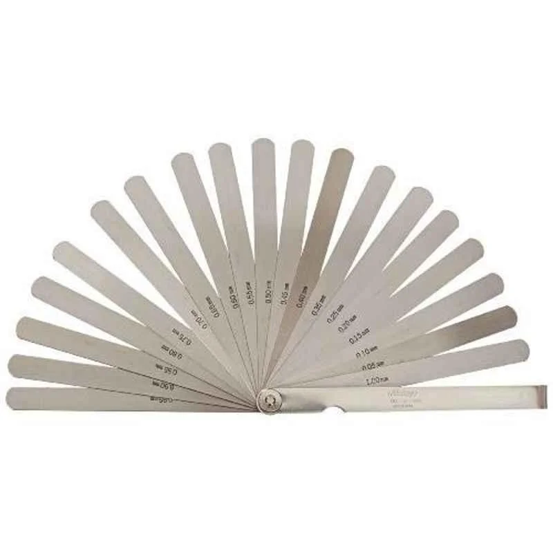 Mitutoyo 0.05-1mm Straight Thickness/Feeler Gauge with 20 Leaves, 184-304S
