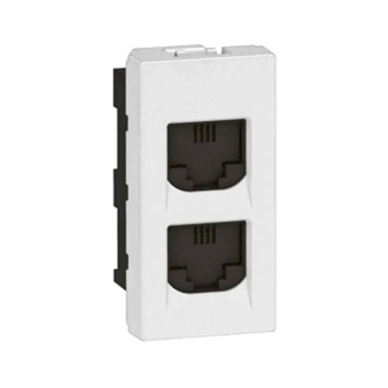 Legrand Arteor RJ11 Double Jack Type Square White Telephone Socket, 5734 27 (Pack of 20)