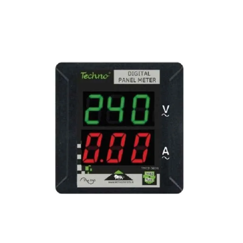Techno 40A Polycarbonate Single Phase Volt Amp Digital Panel Meter with Inbuilt CT, TMCB040