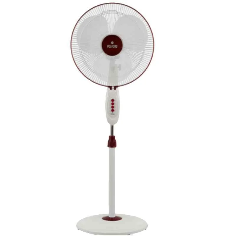 Polycab Unicorn 55W White Maroon Pedestal Fan, FPENSST025P, Sweep: 400 mm