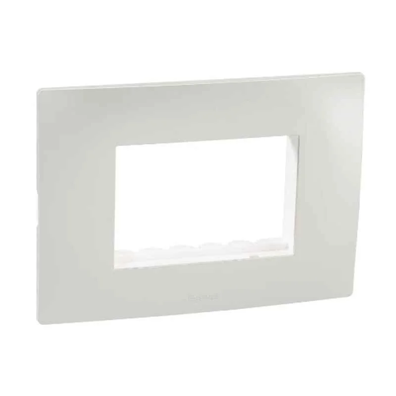 Legrand Lyncus 3 Module Polycarbonate Matt Champagne Plate with Support Frame, 677583