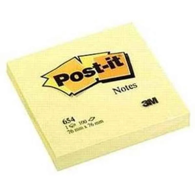 3M Post-it 76x76mm Yellow Sticky Note Pad
