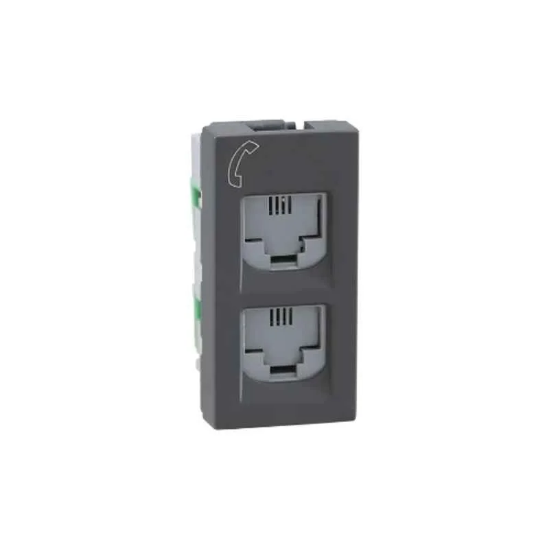 Legrand Arteor RJ11 1 Module A/V Double Chic Grey Telephone Socket, 677463