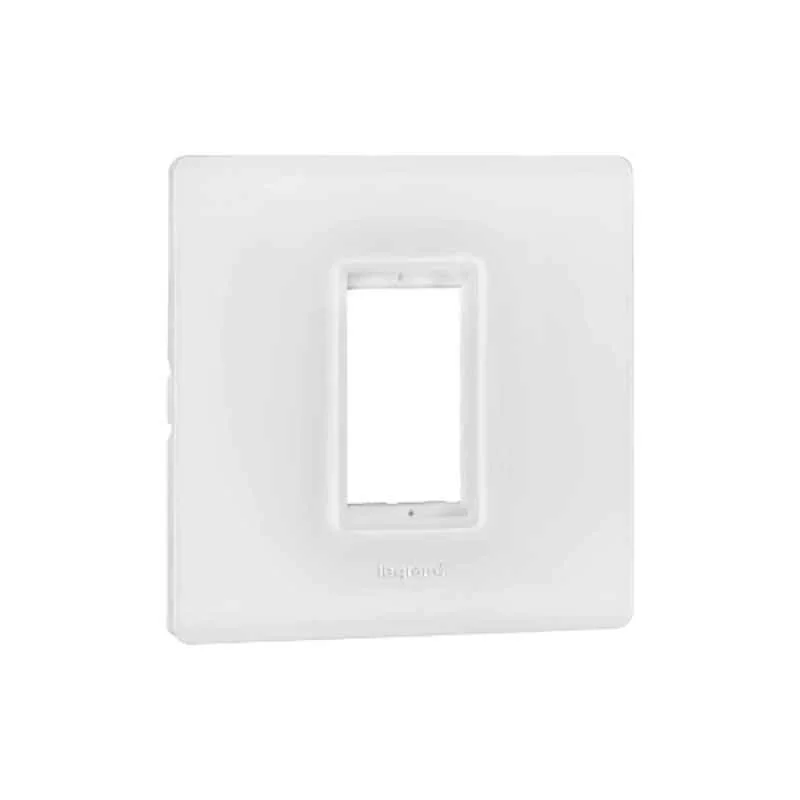Legrand Allzy 1 Module Polycarbonate Glossy White Cover Plate with Frame, 681300