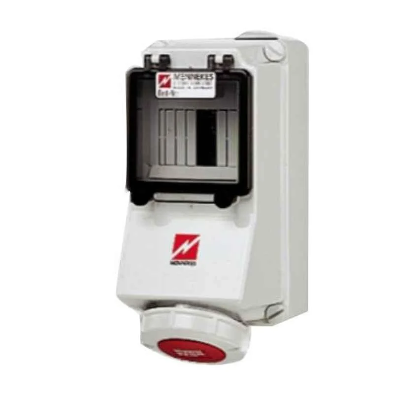 Mennekes 16A 5P 400V Wall Mounted Fused Receptacle, 7130