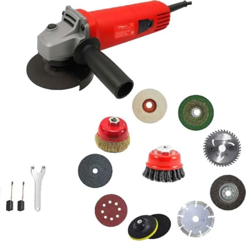 Hillgrove 4 inch 850W Copper Winding Hand Angle Grinder with 10 Pcs Wheel, HGCM1358M1