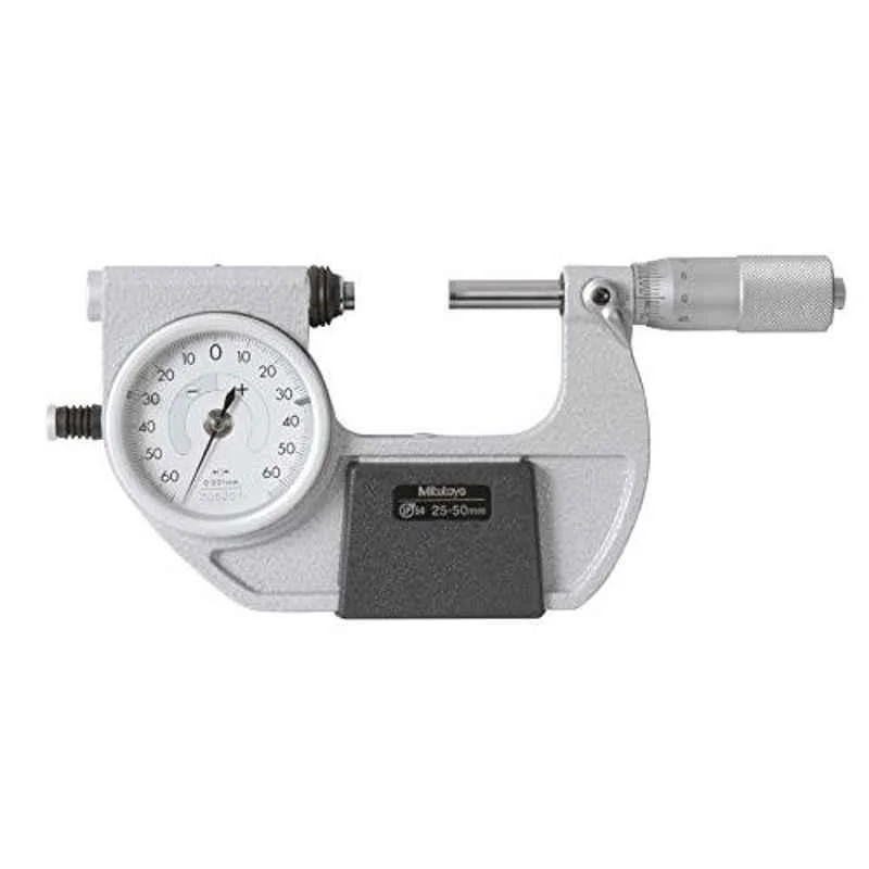 Mitutoyo 25-50mm Ratchet Stop Dial Indicating Micrometer, 510-122