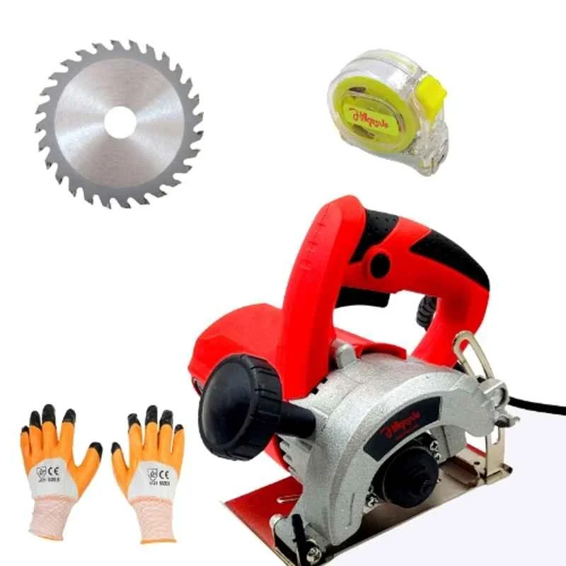 Hillgrove 2200W 5 inch Stone Cutting Machine with Wheel, Gloves & Measuring Tape, HGCM1426M1