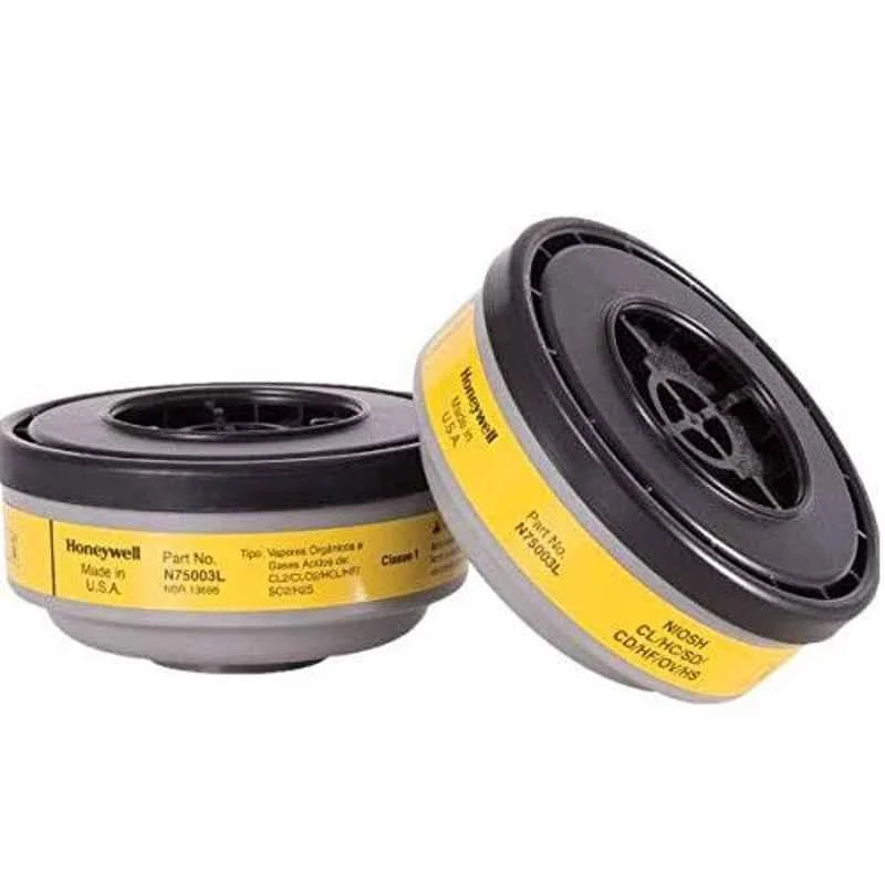 Honeywell 2 Pairs Organic Vapor Acid Gas Cartridge for Full & Half Face Respirators, N75003L