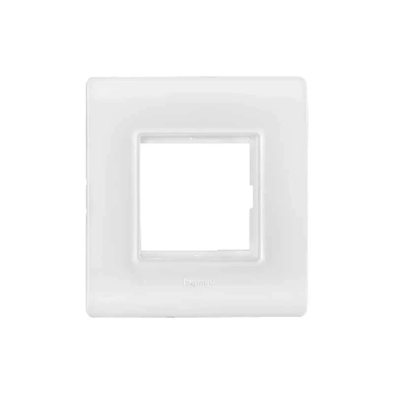 Legrand Allzy 2 Module Polycarbonate Glossy White Cover Plate with Frame, 681301