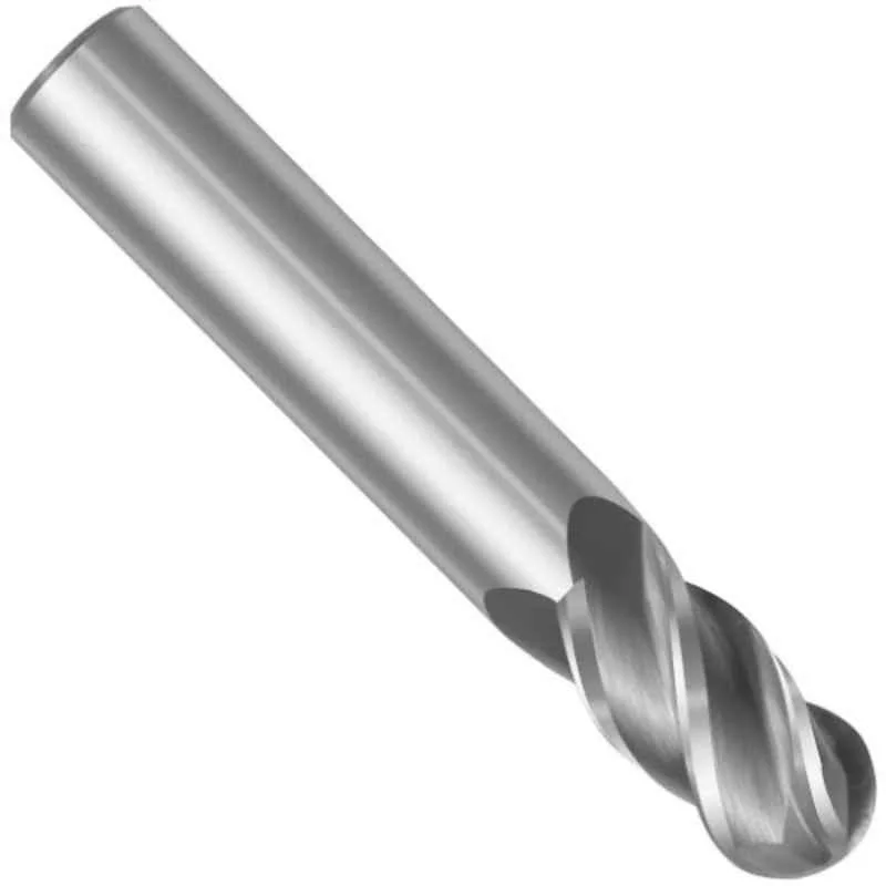 Addison 12x25 mm Long Series TISINOS Coated 2 Flute Die & Mould Solid Carbide Hard Ball Nose End Mill, K2DHSB1202512100