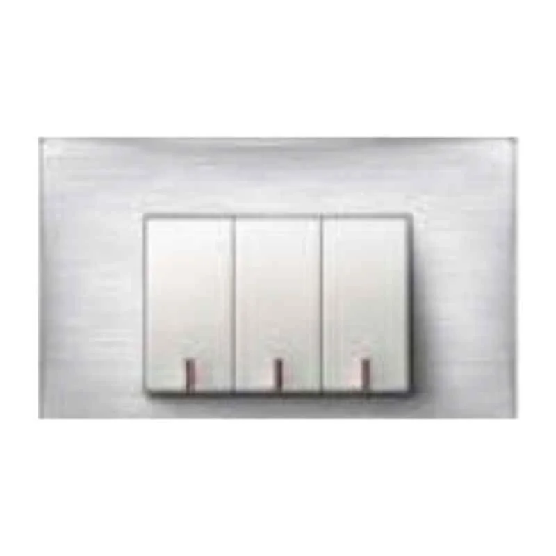 Legrand Lyncus 1 Module Brushed Silver Cover Plate with Frame, 6775 41