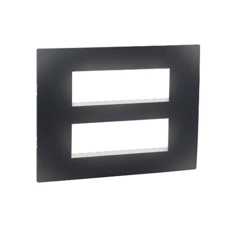 Legrand Lyncus 12 Module Polycarbonate Matt Finish Chic Grey Plate with Support Frame, 677532