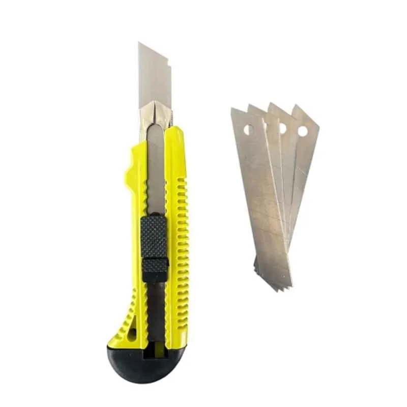 Jon Bhandari 18mm Stainless Steel Snap-Off Multipurpose Cutter Knife with 5 Blades