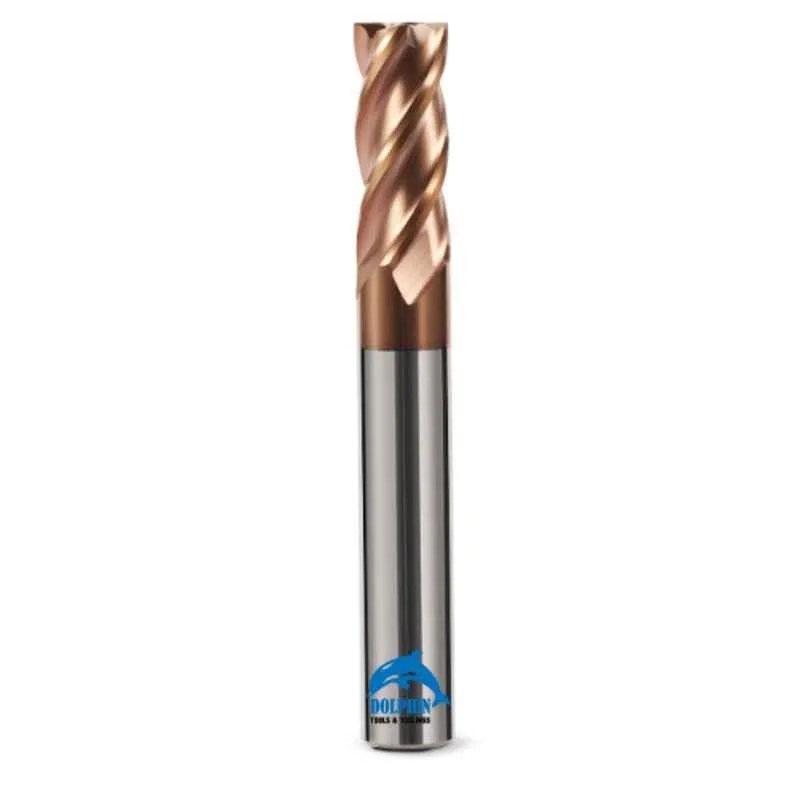 Dolphin 0.5x50mm 4mm 55 HRC 4 Flute Flat Solid Carbide End Mill