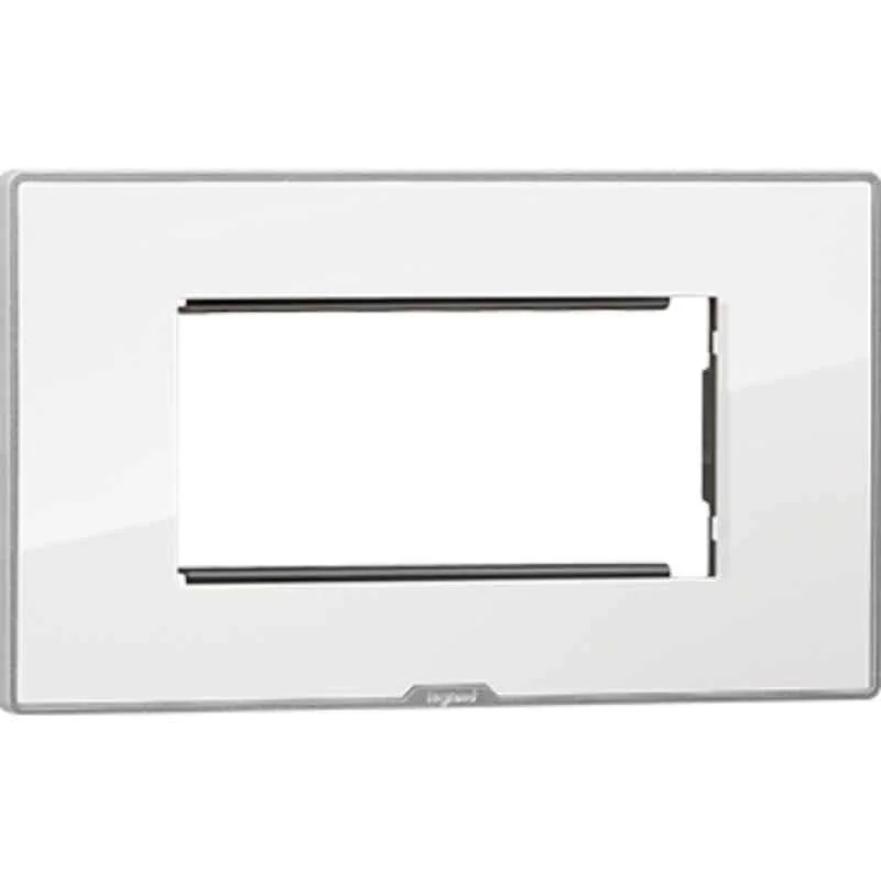 Legrand Myrius Nextgen 4 Module Plastic Ice White Plate with Support Frame, 679524
