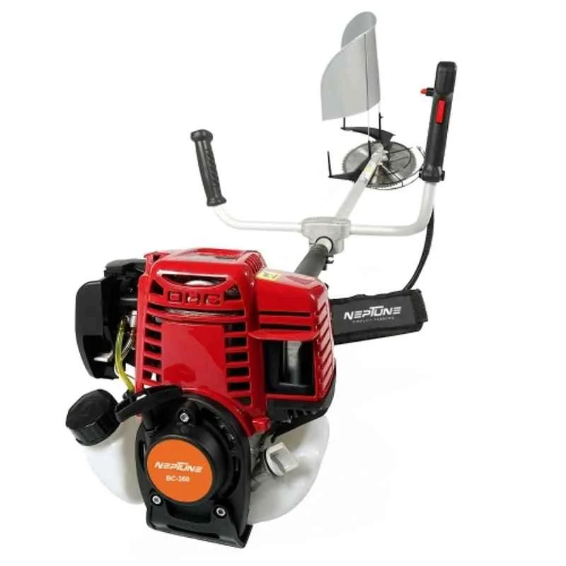 Neptune 36cc 4-Stroke Petrol Side Pack Heavy Duty Brush Cutter Machine with 40 Teeth Blade, 3 Teeth Blade, Tap & Go Head & Crop Collector for Grass, Garden, Lawn & Crop Cutting, BC-360