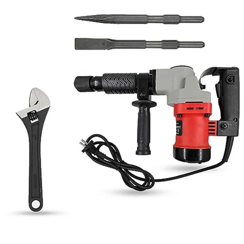 Hillgrove 1200W Demolition Hammer Concrete Breaker with 2 Bits & 8 inch Adjustable Wrench, HGCM1399