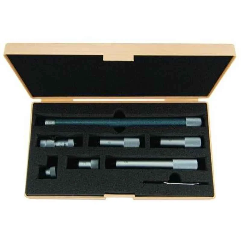 Mitutoyo 50-500mm Carbide Tipped Face Tubular Vernier Inside Micrometer with 6 Pcs Extension Rod, 137-208