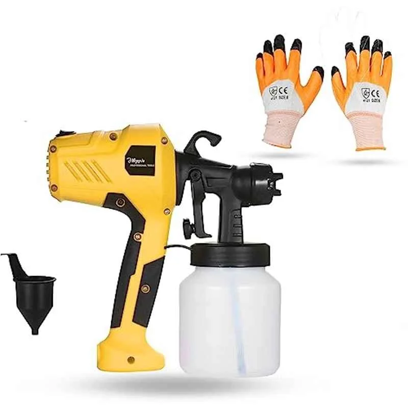 Hillgrove 400W 0.8 Litre Plastic DIY HVLP Paint Sprayer Gun & Gloves, HGCM1019