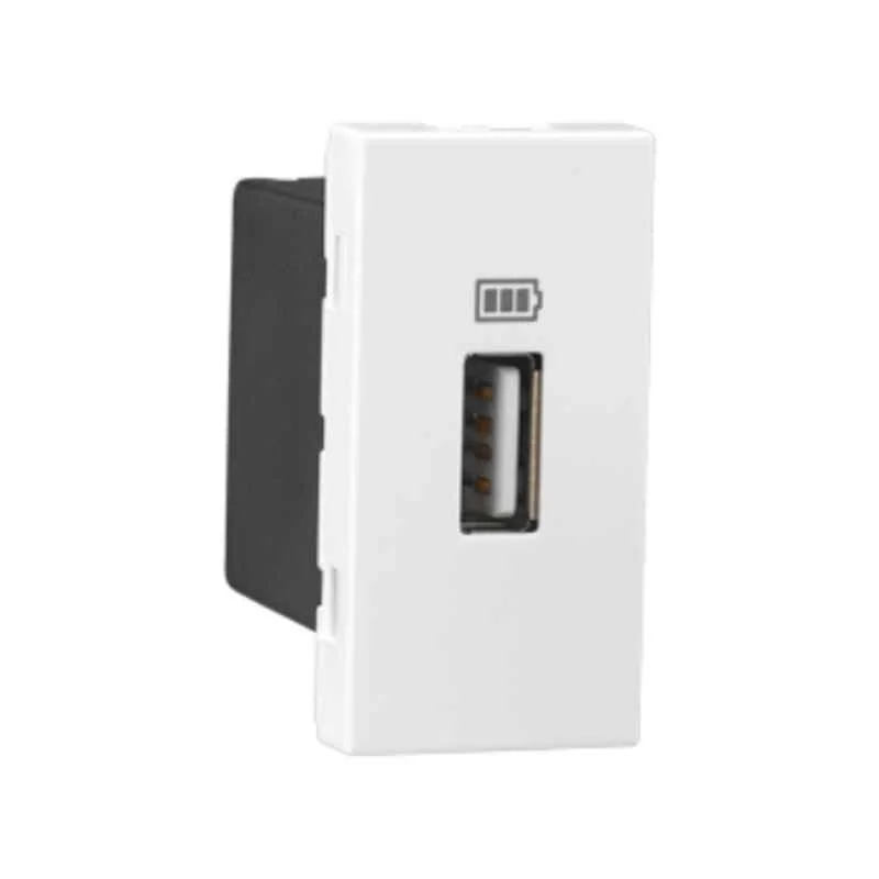 Legrand Allzy 1500mA 1 Module Type-A 1 Port White USB Charger Socket, 681152