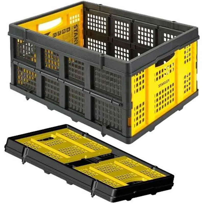 Stanley 56.8x41x27.2cm 25kg Polypropylene Yellow Portable Folding Basket, SXWTD-FT505
