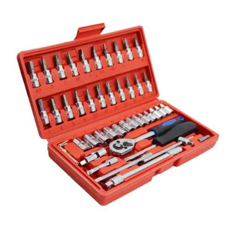 Hillgrove 46 Pcs Nickel Chrome Socket Set, HG0046