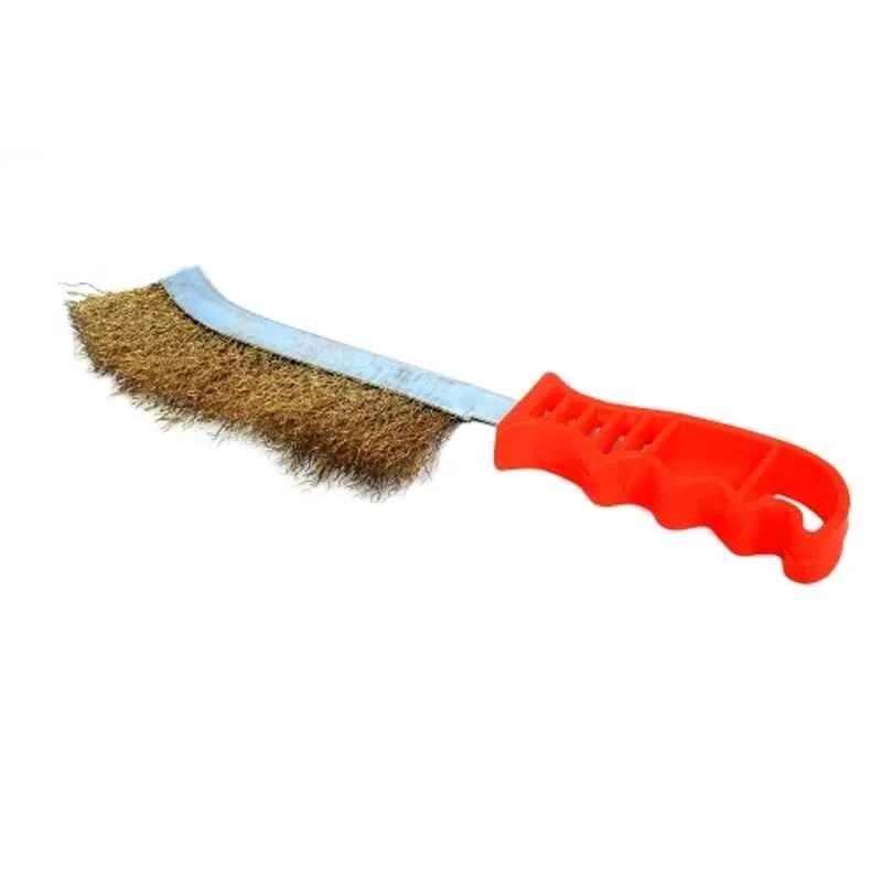 Jon Bhandari 25cm Stainless Steel Red & Brown Wire Hand Brush, B-019