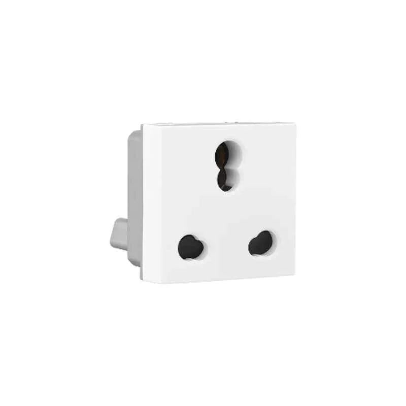 Legrand Allzy 6/16A 240V 2 Module Polycarbonate White Socket with Shutter, 681122