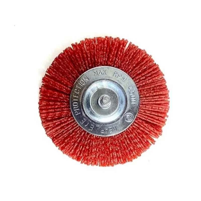Jon Bhandari 100mm Nylon Red Filament Abrasive Wire Brush, JBT_NWB-01