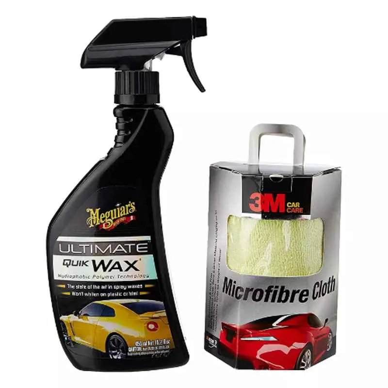3M Car Cleaning Wax 450 Ml, Microfiber Cloth 16x16 inch