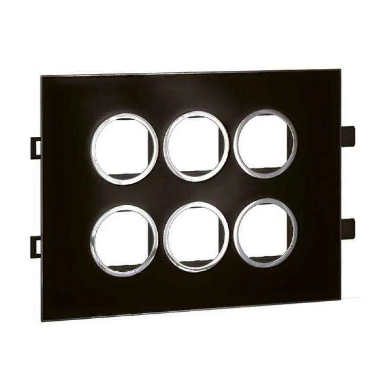 Legrand Arteor 2x6 Module Mirror Finish White Round Cover Plate With Frame, 5759 54