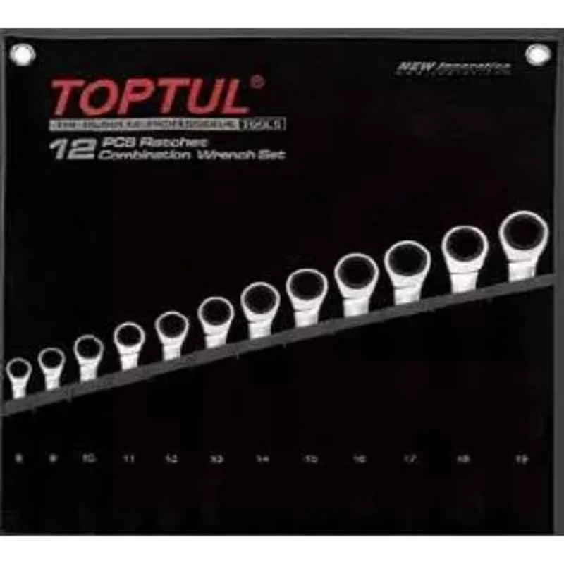 Toptul 12 Pcs Ratchet Combination Wrench Set, GPAQ1203