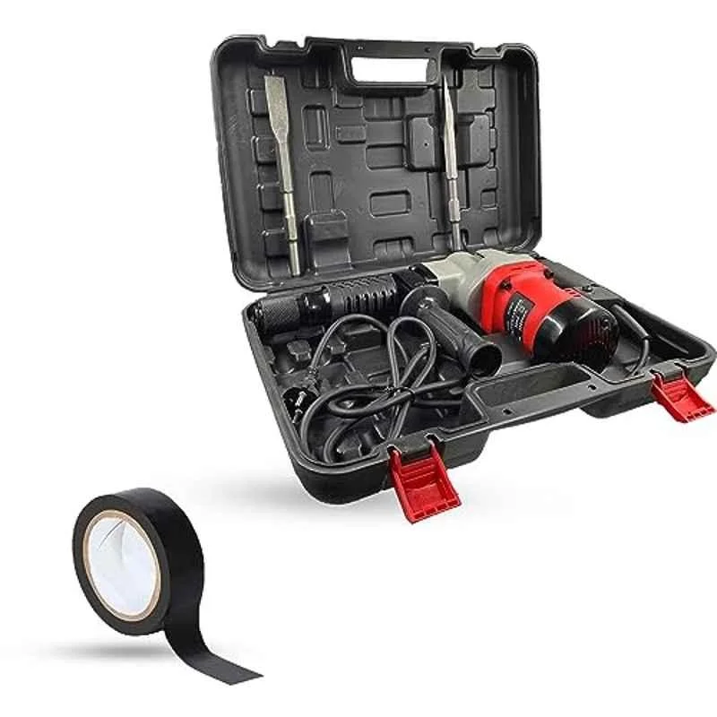 Hillgrove 1200W Demolition Hammer Concrete Breaker with 2 Bits & Electrical Tape, HGCM1382