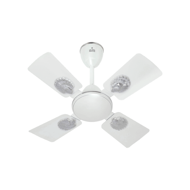 Polycab Vital Metallic 600 75W 800rpm Pearl White Ceiling Fan, Sweep: 600 mm