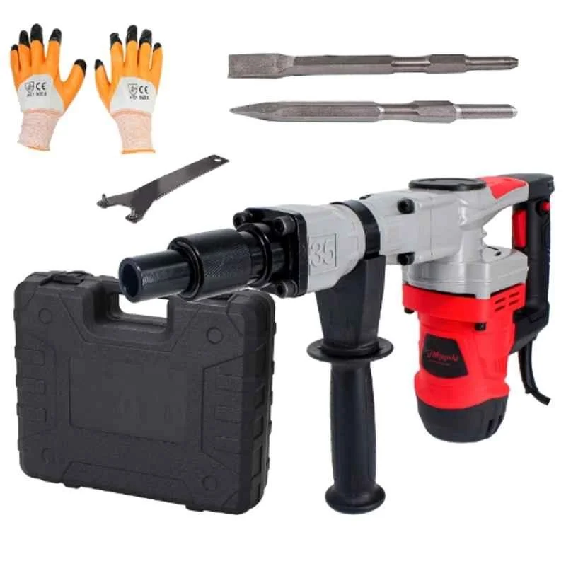 Hillgrove 5 Pcs 2000W 7kg Copper Winding Concrete Breaker Demolition Hammer Kit, HGCM1398M1