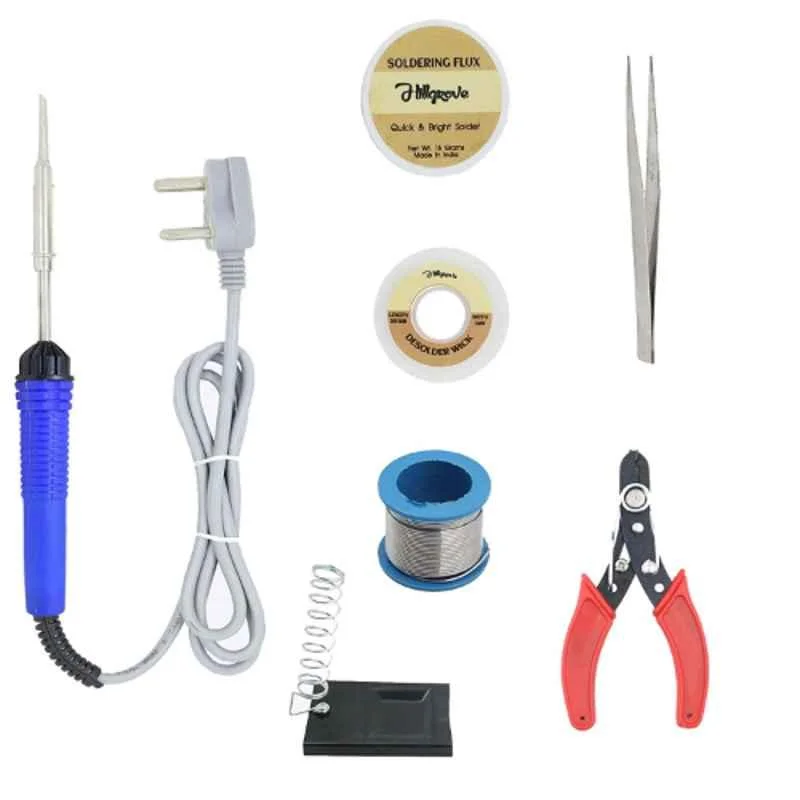 Hillgrove 7 Pcs 25W Flat Tip Soldering Iron Machine Tool Kit, HGFC003