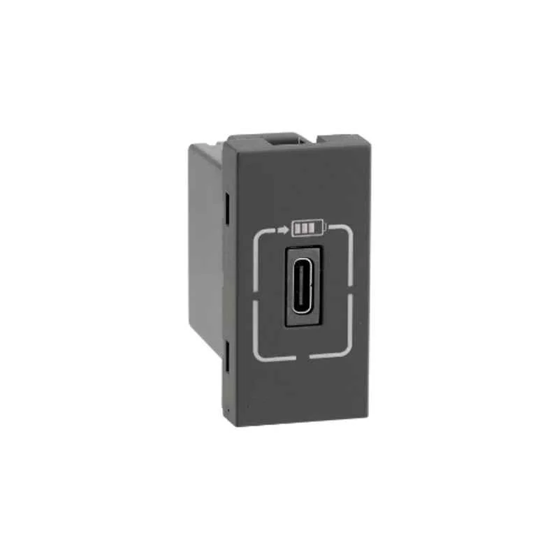 Legrand Lyncus 1.5A 1 Module USB Type-C Chic Grey Socket, 677490