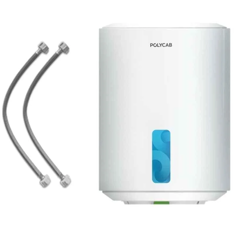 Polycab Emerald Plus 10 Litre 2000W White Storage Water Geyser with Metal Body, HWHSVMB080P